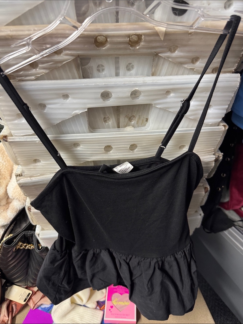 Divided bubble hem tank XS // 092572